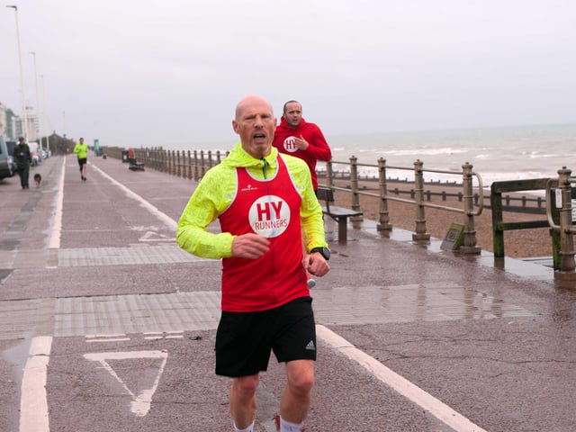 HY Runners raising money for Charity for Kids. Photo taken by Frank Copper on St Leonards seafront 27/12/21. SUS-211228-081834001