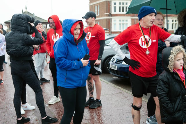 HY Runners raising money for Charity for Kids. Photo taken by Frank Copper on St Leonards seafront 27/12/21. SUS-211228-082544001