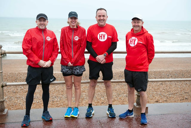 HY Runners raising money for Charity for Kids. Photo taken by Frank Copper on St Leonards seafront 27/12/21. SUS-211228-081812001