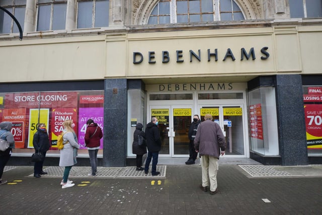 Debenhams in Hastings reopens on April 12 2021 for its closing down sale.