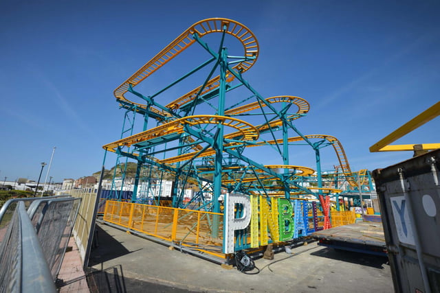 Pinball X spinning roller coaster was the new attraction at Flamingo Park in Hastings. Photo taken just after the installation in April.