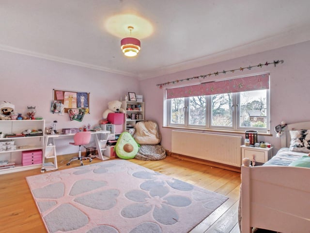 One of the seven bedrooms