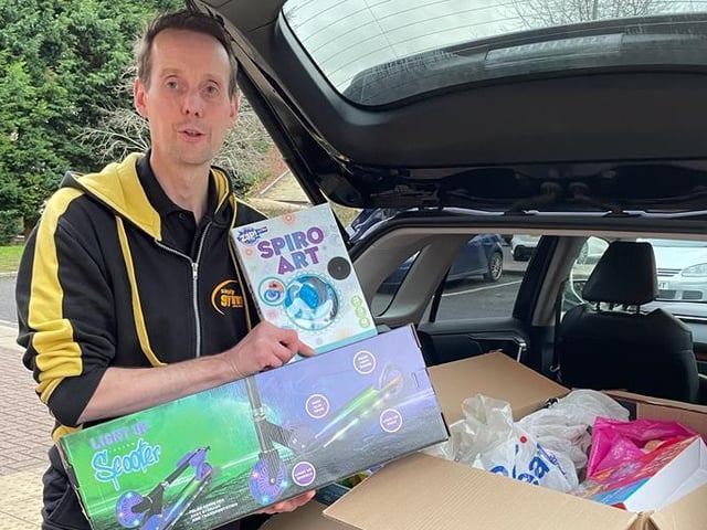 Simply Gym in Kettering donated two car loads of gifts