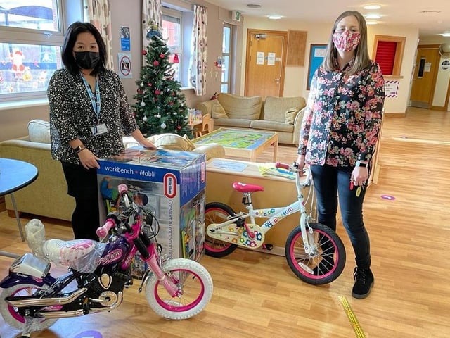 Gifts collected from Wellingborough Museum taken to Penrith Drive Children's Centre