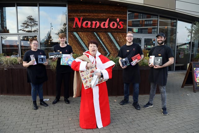 Staff at Nando's Corby collected hundreds of gifts from generous residents