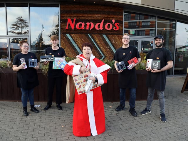Staff at Nando's Corby collected hundreds of gifts from generous residents