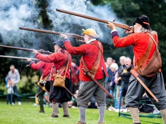 Residents got the chance to experience Northampton' s turbulent past before their very eyes at Delapré Abbey, where the site came alive with a a full historic drill display on the South Lawn complete with cavalry and cannons. Families got to interact with 17th century surgeons, cooks, gravediggers, midwives, gardeners as they went about their day-to-day activities so people could learn how they cooked, worked and cut off limbs.