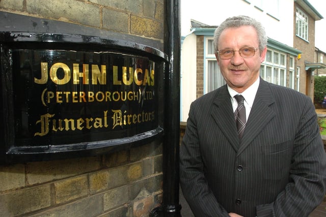 Funeral director Terry Hollowell  at John Lucas funeral directors, Dogsthorpe Road.