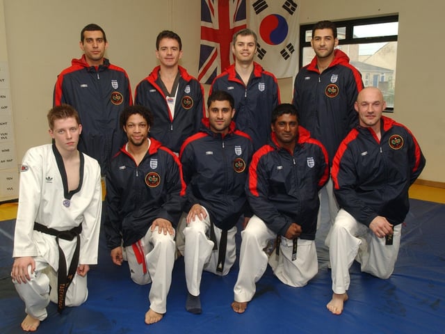 Brazilian Tae Kwon Do team at Dragon Tae Kwon Do club on Dogsthorpe Road, pictured with members of the club