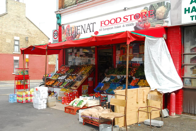 Peterborough City Council wanted businesses, such as this grocery store on Dogsthorpe Road, to remove their canopies which extend onto the street.