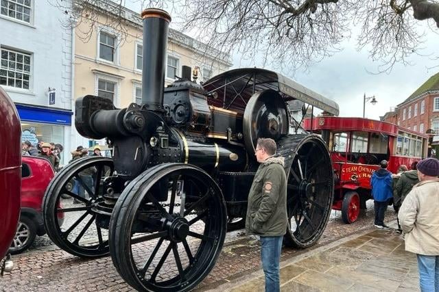 Vintage cars in Horsham carfax on Boxing Day.