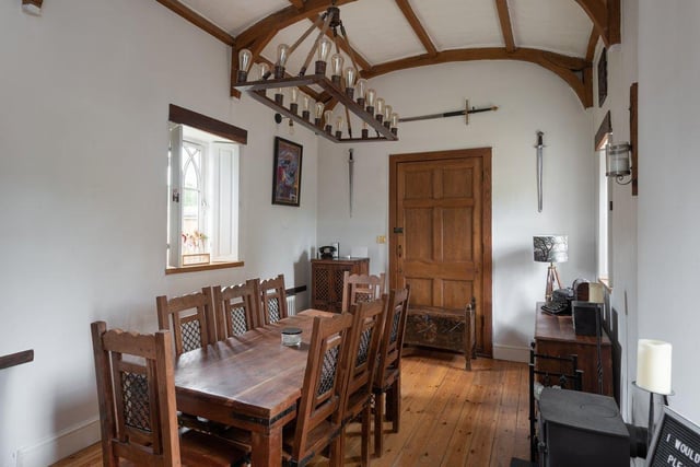 The special dining room is in the old part of the home