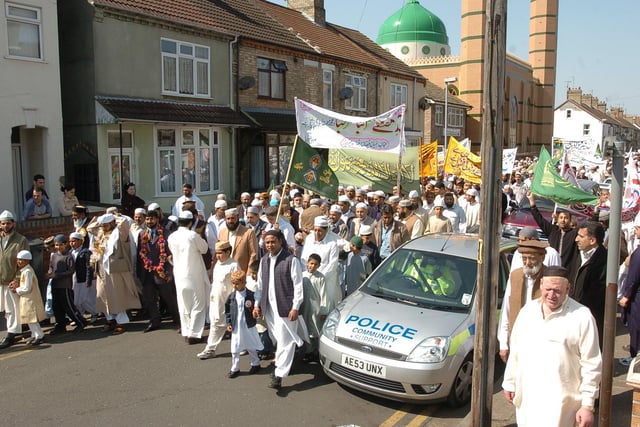 A procession celebrating the birth of the prophet Mohammed, started from the Gladstone Street mosque and procession through the streets in 2005.