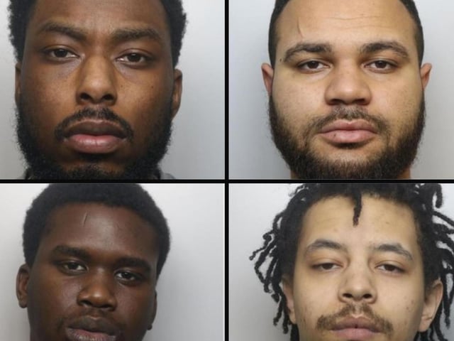 Three men from London and another from Norwich were jailed for a total of 92 years over the death of Christopher Allbury-Burridge, who was stabbed after finding them trying to steal cannabis plants from his Northampton home last December. JORDAN PARKER, 25, CALUM FARQUHAR and RAKEEN LEANDRE — both 26 — will all serve a minimum 26 years for murder; while JOEL CYRUS, 26, got 14 years for manslaughter.
