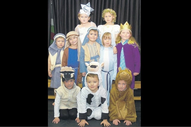 Cast members from the Reception and Year One Nativity play at Chestnut Street School, Ruskington.