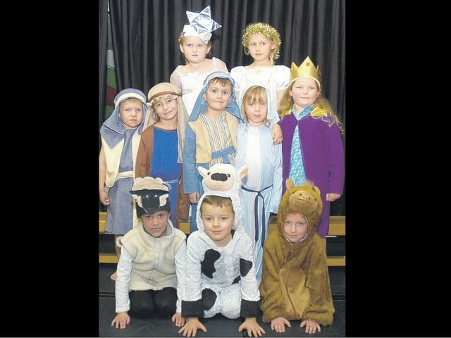 Cast members from the Reception and Year One Nativity play at Chestnut Street School, Ruskington.