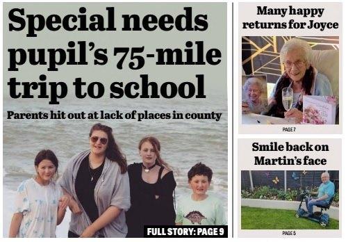 Parents hit out at lack of places in county as special needs pupil has to travel 75 miles to school.