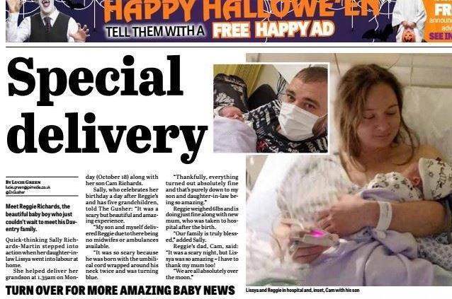 Who coud forget the two special deliveries in Daventry the same week? Well done to  everyone concerned in the babies' deliveries.