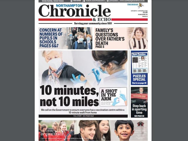The Chron joined a nationwide campaign with our sister newspapers across England urging the Government to use local pharmacies to help with the rollout of vaccinations. The campaign was a success and pharmacies now form a crucial part of the vaccination programme.
