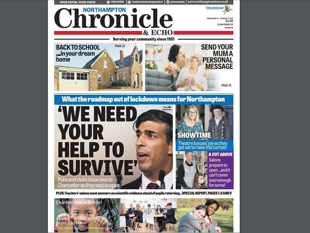 The Chron has been a constant supporter of independent businesses and venues in the town who have been hit hard by the impact of the pandemic. This week, they issued a heartfelt plea to the Government for the roadmap out of lockdown.
