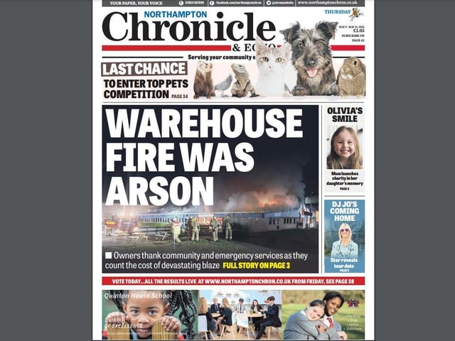 Police investigating a fire at the head office and distribution centre of children's gift supplier My 1st Years on Brackmills Industrial Estate say it was started deliberately.