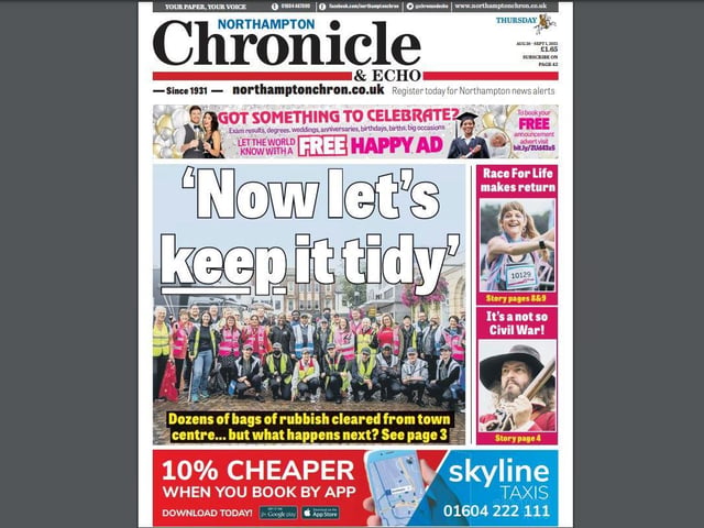 And it was a great success. Dozens of people turned up to help out and the result was a huge difference in the cleanliness of our town centre. The challenge, of course, was to maintain it but the day of action showed what could be done...and the pride many people have in their town centre.