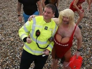 East Wittering New Year Big Dip 2022. Picture from Jerry Goodman SUS-220201-101941001