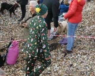 East Wittering New Year Big Dip 2022. Picture from Jerry Goodman SUS-220201-101951001