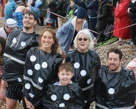 East Wittering New Year Big Dip 2022. Picture from Jerry Goodman SUS-220201-102001001