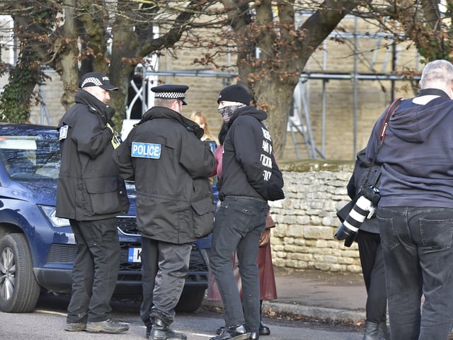 New Year's Day Fitzwilliam Hunt pass through Wansford Village.