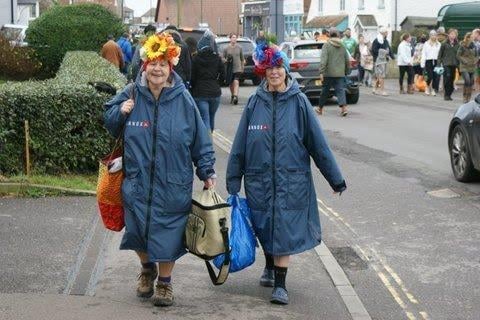 East Wittering New Year Big Dip 2022. Picture from Jerry Goodman SUS-220201-101921001