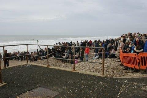 East Wittering New Year Big Dip 2022. Picture from Jerry Goodman SUS-220201-102654001