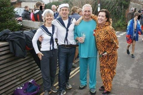 East Wittering New Year Big Dip 2022. Picture from Jerry Goodman SUS-220201-103414001
