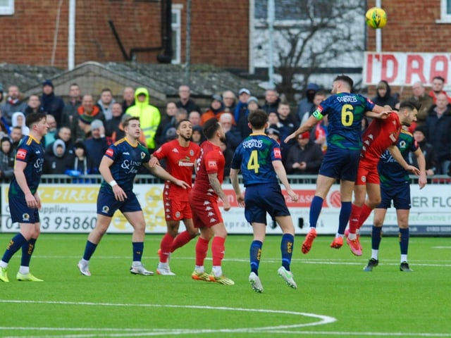 Action, penalties and goal celebrations from Worthing's 3-1 Isthmian premier win over Horsham at Woodside Road / Picture: Stephen Goodger
