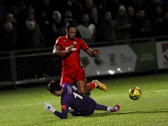 Action, penalties and goal celebrations from Worthing's 3-1 Isthmian premier win over Horsham at Woodside Road / Picture: Stephen Goodger