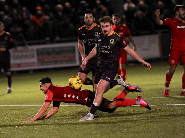 Action, penalties and goal celebrations from Worthing's 3-1 Isthmian premier win over Horsham at Woodside Road / Picture: Stephen Goodger