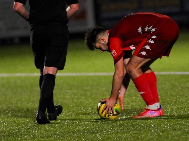 Action, penalties and goal celebrations from Worthing's 3-1 Isthmian premier win over Horsham at Woodside Road / Picture: Stephen Goodger