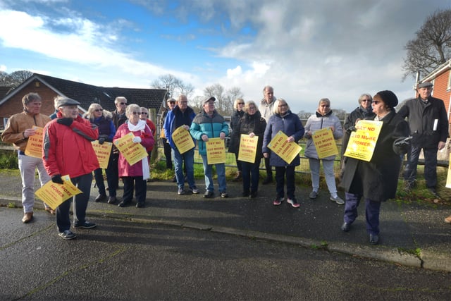 Residents opposed to a planning application to build 210 homes in fields off Fryatts Way in Bexhill. SUS-220401-121635001