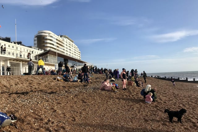 Bracing start to New Year's Day for sea swimmers in St Leonards.