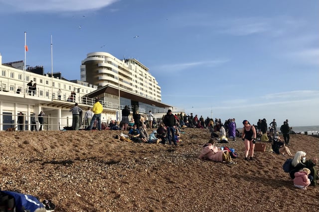Bracing start to New Year's Day for sea swimmers in St Leonards.