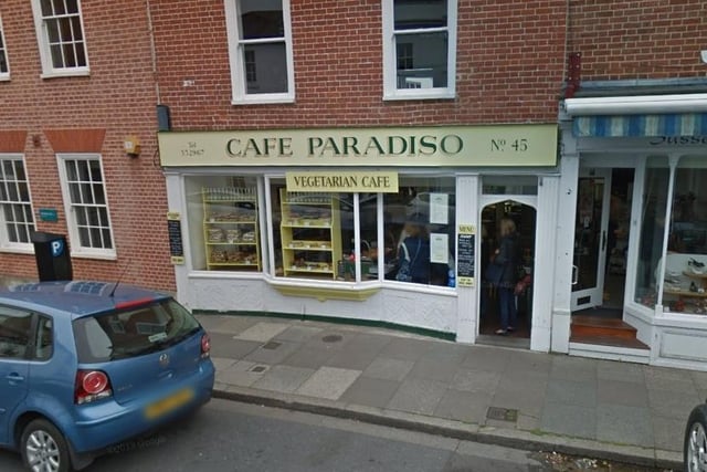 Cafe Paradiso, North Street, Chichester's only fully vegetarian cafe caters for vegans too.