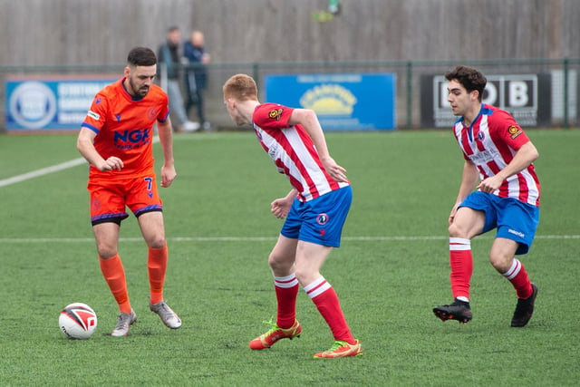 Action from Midhurst & Easebourne's 2-1 win at Dorking Wanderers Reserves. Pictures by Tommy McMillan