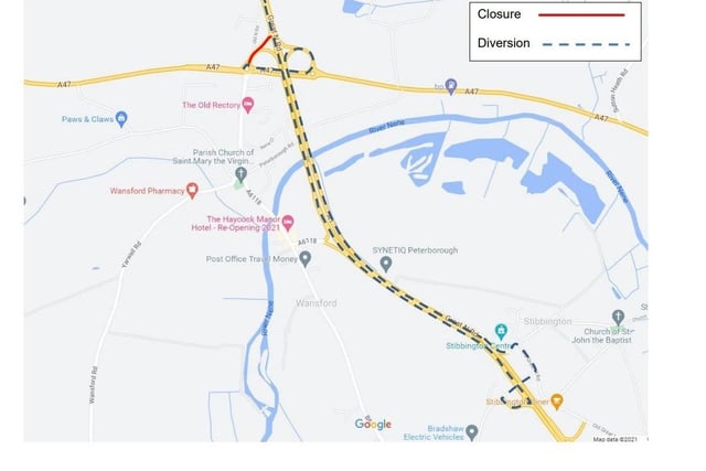 Diversion route: A1 northbound entry slip full closure on Wednesday January 26.