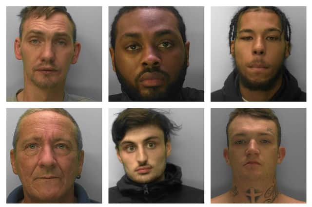 Some of the criminals locked up in Sussex in December. Pictures courtesy of Sussex Police