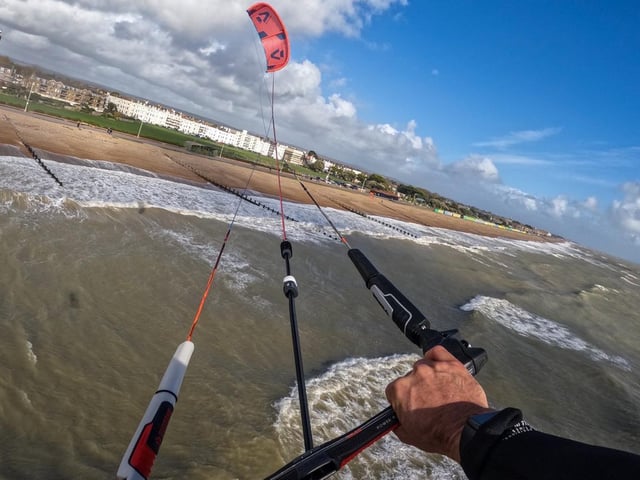 Lewis Crathern has been kitesurfing on these shores and in Cape Town in recent months / Pictures; Eunice Bergin