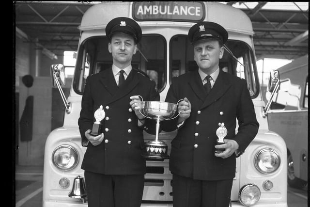 This jolly photo was taken in Daventry in 1967. Do you know the ambulance men with the award?