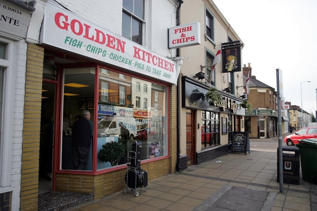 This picture was taken by the Chron in 2006 and shows the Golden Kitchen fish and chip shop. It was taken for a feature on the best places for fish and chips in the town.