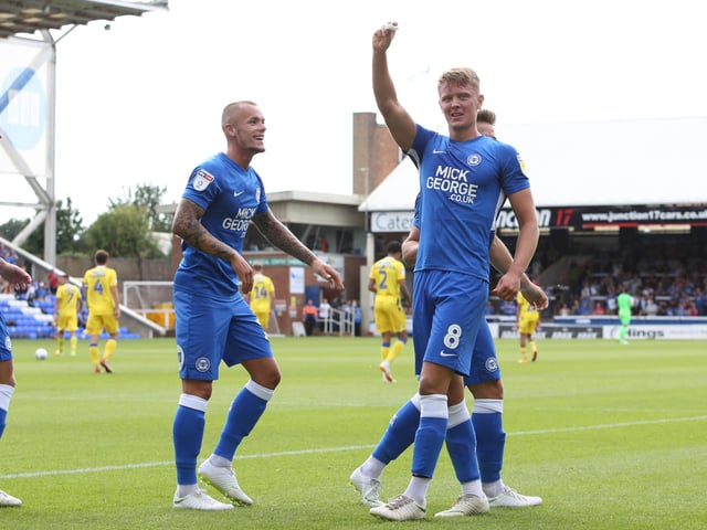 Midfielder O'Hara was another Evans signing (from Dundee) in July 2018 and he scored 21 minutes into his Posh debut in a 2-1 win over Bristol Rovers on the opening day of the 2018/19 League One season at London Road. He's pictured celebrating that goal. O'Hara went on to score four goals in 29 Posh appearances before joining Lincoln City on loan the following season. He then returned to Scottish football with Motherwell where he remains.