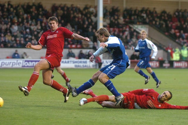 Forward Purser moved to Posh from non-league Hornchurch on a free transfer in November, 2004 and scored (pictured) 11 minutes into his debut, a 2-1 Division Two defeat at Walsall. He scored six goals in 26 Posh appearances before finishing his career at Cambridge United.