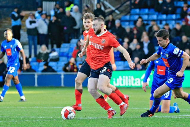 On for the final half hour and his introduction finally gave Luton some extra impetus in the midfield areas as he got after Town’s opponents with real determination and won the ball back well.